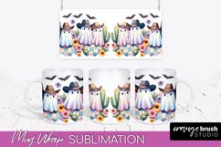 Ghost Mug Wrap - Western Halloween Mug Sublimation Product Image 1