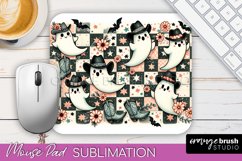 Western Halloween Mouse Pad, Ghost Mousepad Sublimation Product Image 1