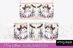 Ghost Mug Wrap - Western Halloween Mug Sublimation Product Image 1