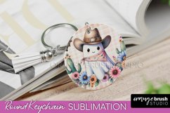 Western Halloween Keychain - Ghost Keychain Sublimation Product Image 1