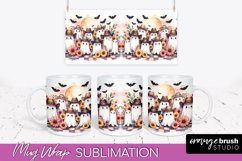 Ghost Mug Wrap - Western Halloween Mug Sublimation Product Image 1