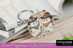 Western Halloween Keychain - Ghost Keychain Sublimation Product Image 1