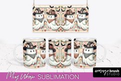 Ghost Mug Wrap - Western Halloween Mug Sublimation Product Image 1