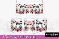 Ghost Mug Wrap - Western Halloween Mug Sublimation Product Image 1
