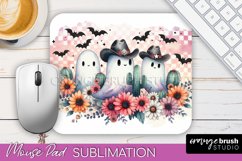Western Halloween Mouse Pad, Ghost Mousepad Sublimation Product Image 1