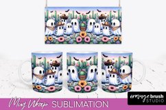 Ghost Mug Wrap - Western Halloween Mug Sublimation Product Image 1
