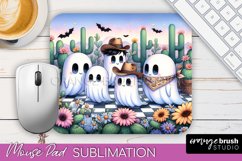 Western Halloween Mouse Pad, Ghost Mousepad Sublimation Product Image 1