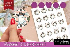 Ghost Round Sticker - Western Halloween Printable Sticker Product Image 1
