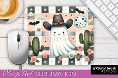 Western Halloween Mouse Pad, Ghost Mousepad Sublimation Product Image 1