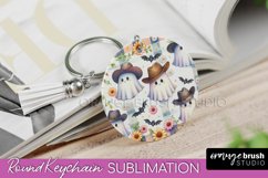 Western Halloween Keychain - Ghost Keychain Sublimation Product Image 1