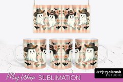 Ghost Mug Wrap - Western Halloween Mug Sublimation Product Image 1