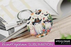 Western Halloween Keychain - Ghost Keychain Sublimation Product Image 1