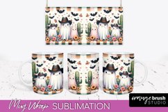 Ghost Mug Wrap - Western Halloween Mug Sublimation Product Image 1