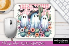 Western Halloween Mouse Pad, Ghost Mousepad Sublimation Product Image 1