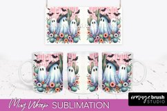 Ghost Mug Wrap - Western Halloween Mug Sublimation Product Image 1