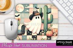 Western Halloween Mouse Pad, Ghost Mousepad Sublimation Product Image 1