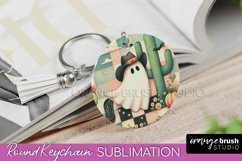 Western Halloween Keychain - Ghost Keychain Sublimation Product Image 1