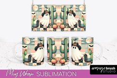 Ghost Mug Wrap - Western Halloween Mug Sublimation Product Image 1