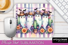 Western Halloween Mouse Pad, Ghost Mousepad Sublimation Product Image 1