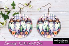 Western Halloween Earrings, Ghost Round Earrings Sublimation Product Image 1