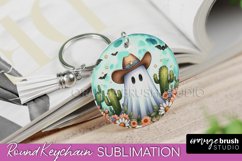 Western Halloween Keychain - Ghost Keychain Sublimation Product Image 1