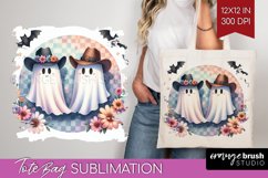 Ghost Tote Bag - Western Halloween Tote Bag PNG Product Image 1