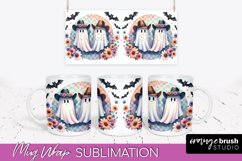 Ghost Mug Wrap - Western Halloween Mug Sublimation Product Image 1
