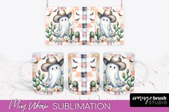 Ghost Mug Wrap - Western Halloween Mug Sublimation Product Image 1