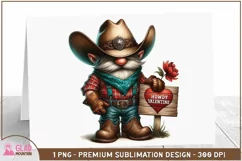 Western Cowboy Valentine Gnome png, Howdy Valentine png Product Image 3