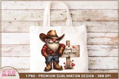Western Cowboy Valentine Gnome png, Howdy Valentine png Product Image 4