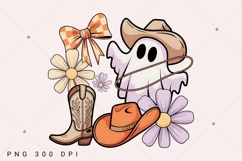 Western Halloween Ghost Coquette Png, Cowgirl Halloween Product Image 1