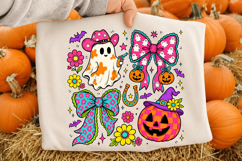 Western Halloween PNG, Cowgirl Ghost, Pumpkin Sublimation Product Image 2