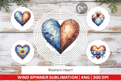 Western Heart Wind Spinner Product Image 1