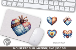 Western Heart Mouse Pad Product Image 1