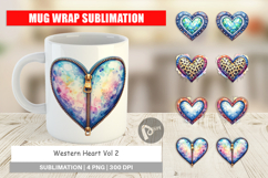Western Heart Mug Wrap Product Image 1