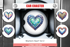 Western Heart Car Coaster Product Image 1