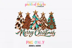 Western Christmas Trees PNG, Merry Christmas Sublimation Product Image 1