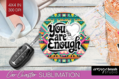 Inspirational Quote Car Coaster - Western Coaster PNG Product Image 1