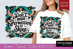 Inspirational Quote Square Tshirt Background - Western PNG Product Image 1