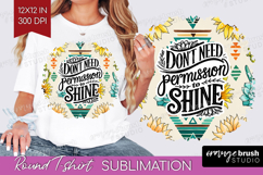 Inspirational Quote Round Tshirt Background - Western PNG Product Image 1