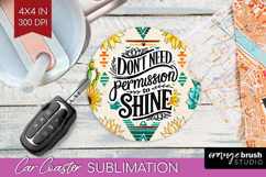 Inspirational Quote Car Coaster - Western Coaster PNG Product Image 1