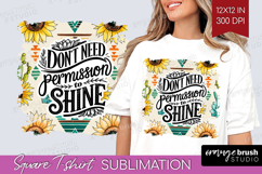 Inspirational Quote Square Tshirt Background - Western PNG Product Image 1