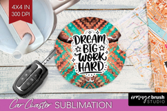 Inspirational Quote Car Coaster - Western Coaster PNG Product Image 1