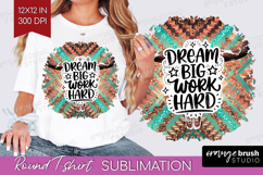 Inspirational Quote Round Tshirt Background - Western PNG Product Image 1