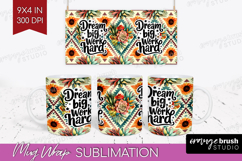 Inspirational Quote Mug Wrap - Western Mug PNG Sublimation Product Image 1