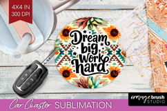 Inspirational Quote Car Coaster - Western Coaster PNG Product Image 1