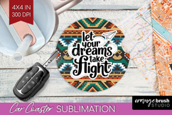 Inspirational Quote Car Coaster - Western Coaster PNG Product Image 1