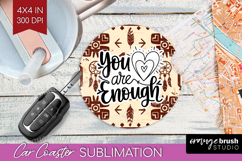 Inspirational Quote Car Coaster - Western Coaster PNG Product Image 1