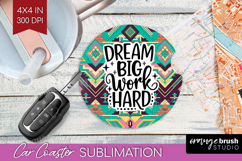 Inspirational Quote Car Coaster - Western Coaster PNG Product Image 1