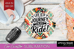 Inspirational Quote Car Coaster - Western Coaster PNG Product Image 1